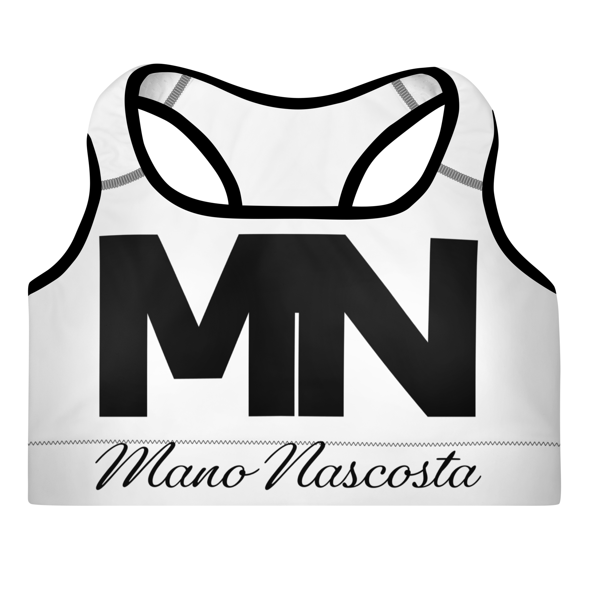 Mano Nascosta Women's Padded Sports Bra (Black Logo)