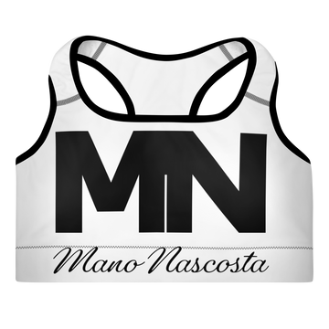 Mano Nascosta Women's Padded Sports Bra (Black Logo)