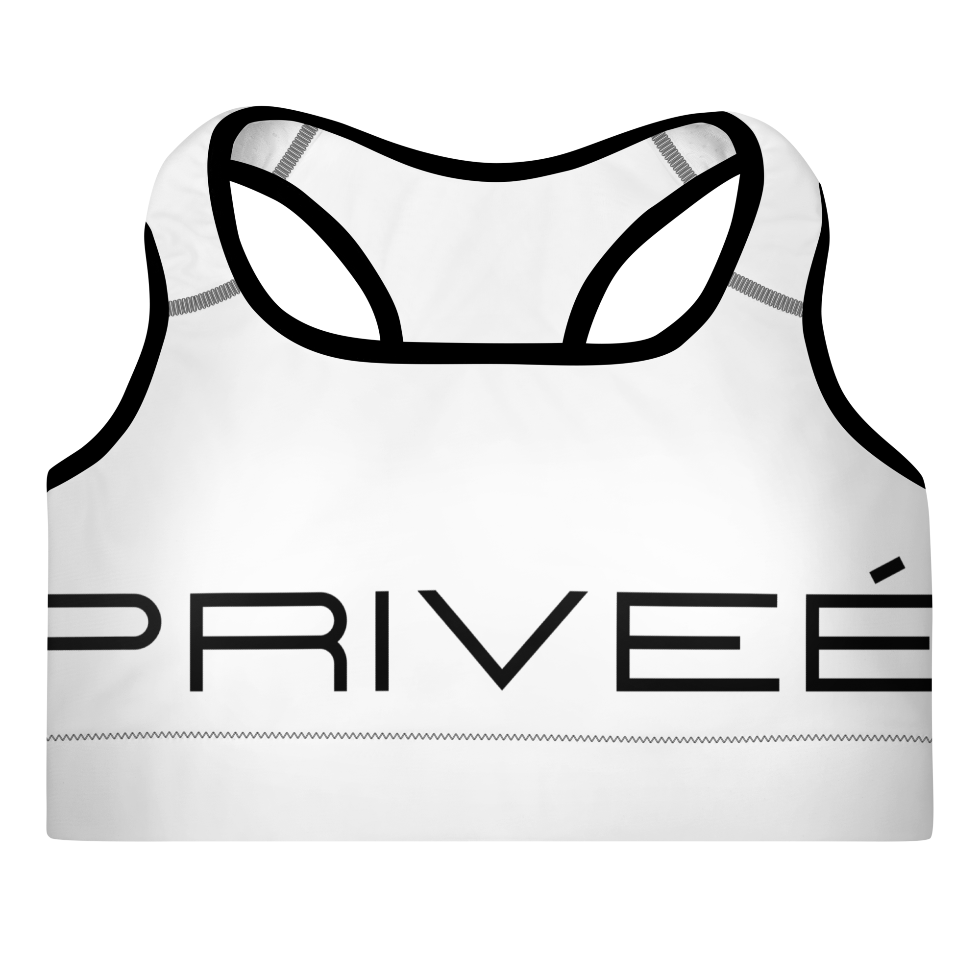 Privee Women's Padded Sports Bra (Black Logo)