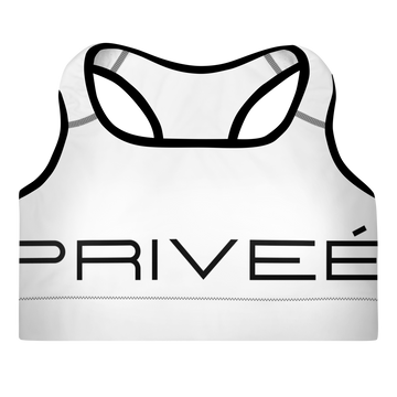 Privee Women's Padded Sports Bra (Black Logo)