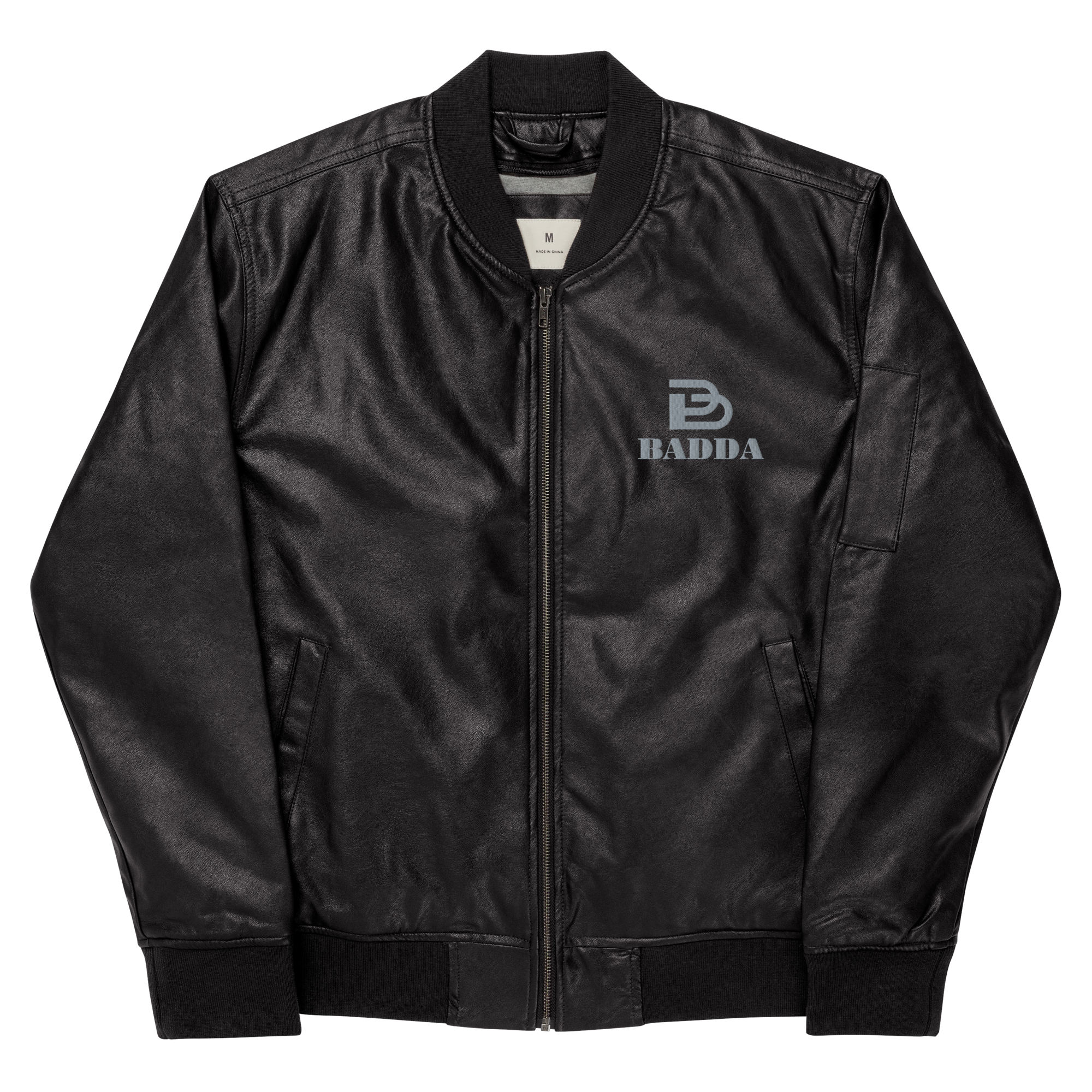 Badda Men's Leather Bomber Jacket