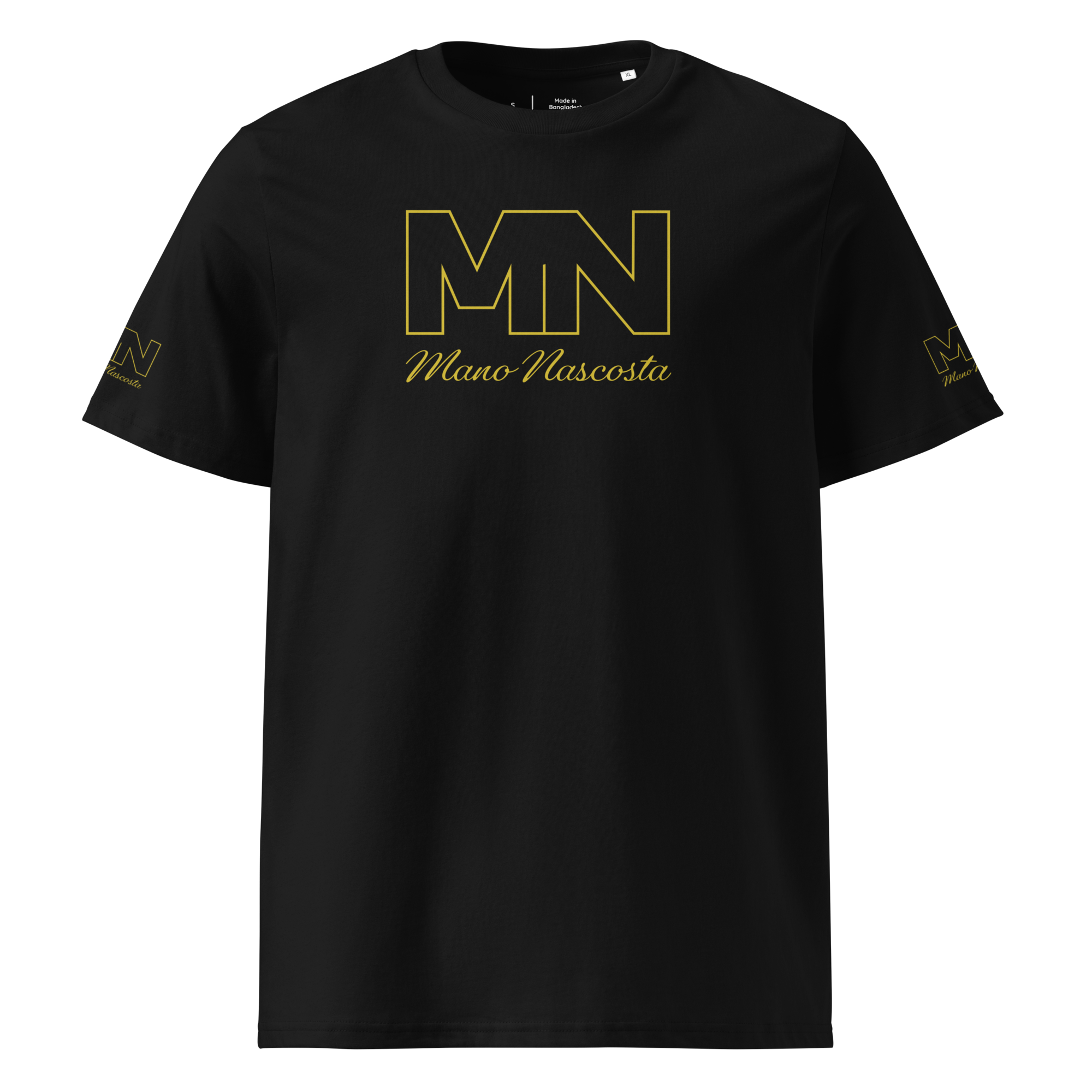 Mano Nascosta Men's Organic Cotton T-Shirt (Gold Logo)