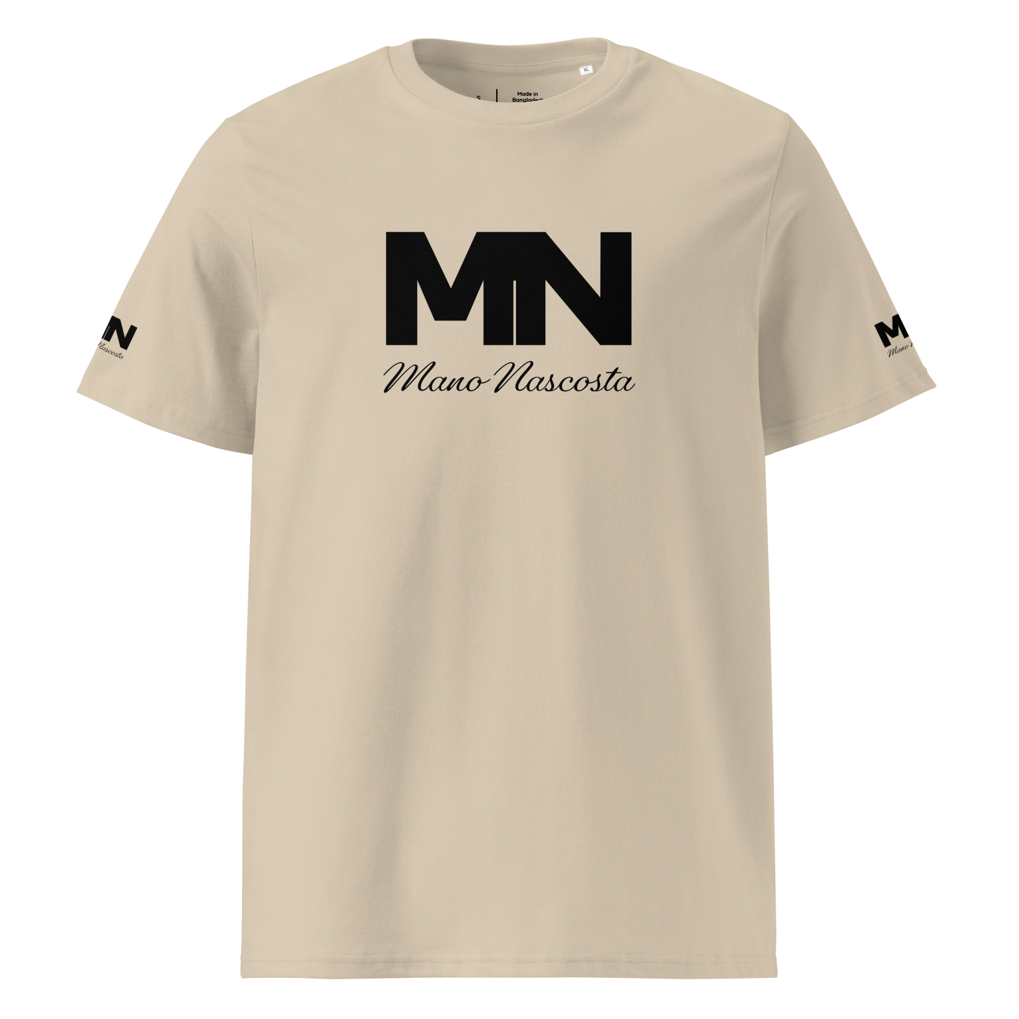 Mano Nascosta Men's Organic Cotton T-Shirt (Black Logo)