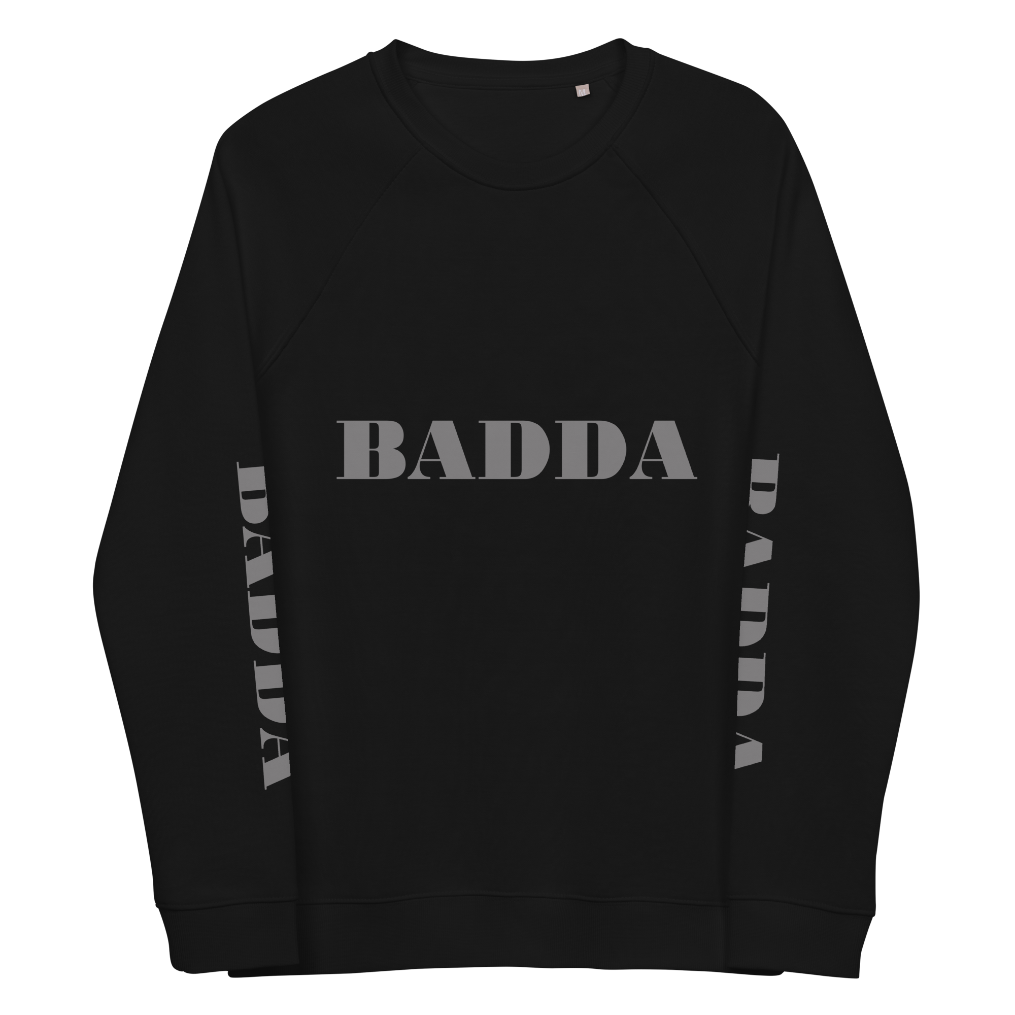 Badda Men's Organic Raglan Sweatshirt (Grey Logo)