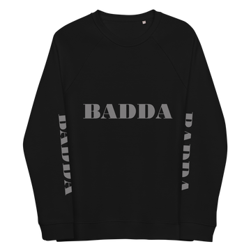 Badda Men's Organic Raglan Sweatshirt (Grey Logo)