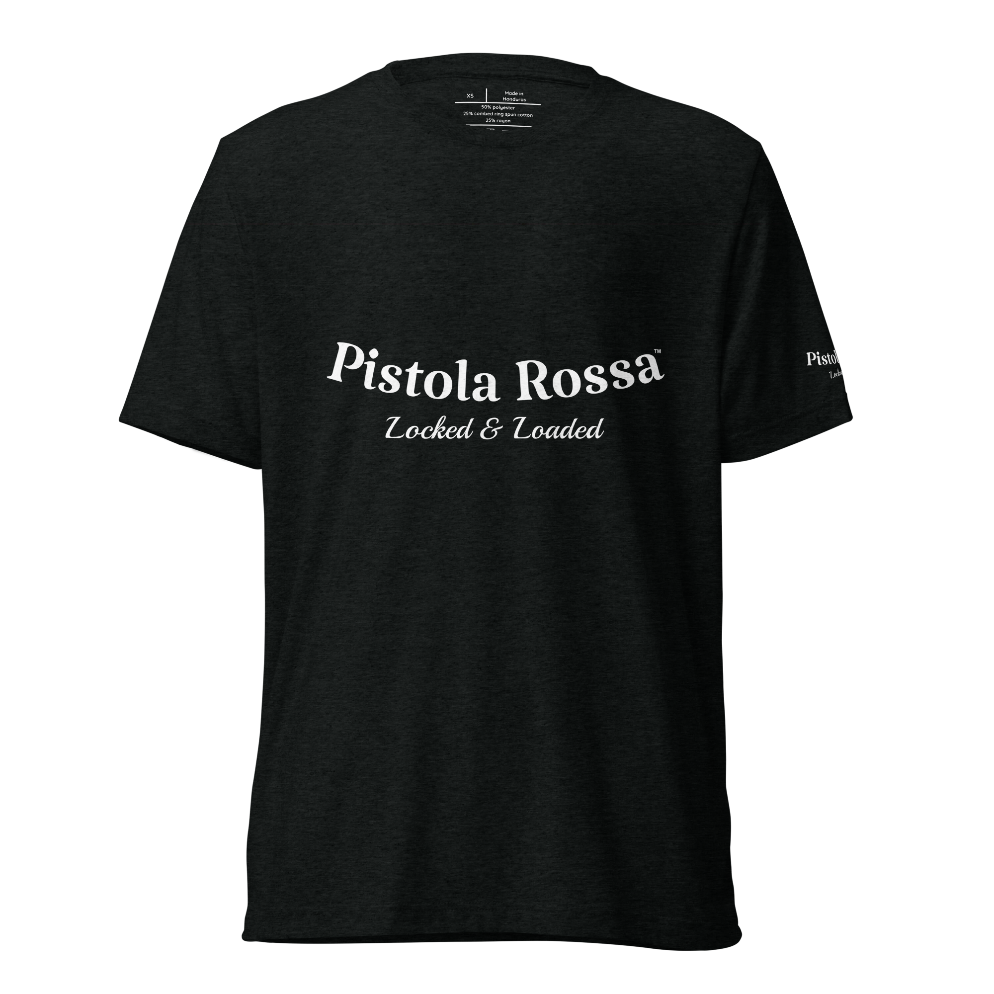 Pistola Rossa Men's Short Sleeve T-Shirt (White Logo)