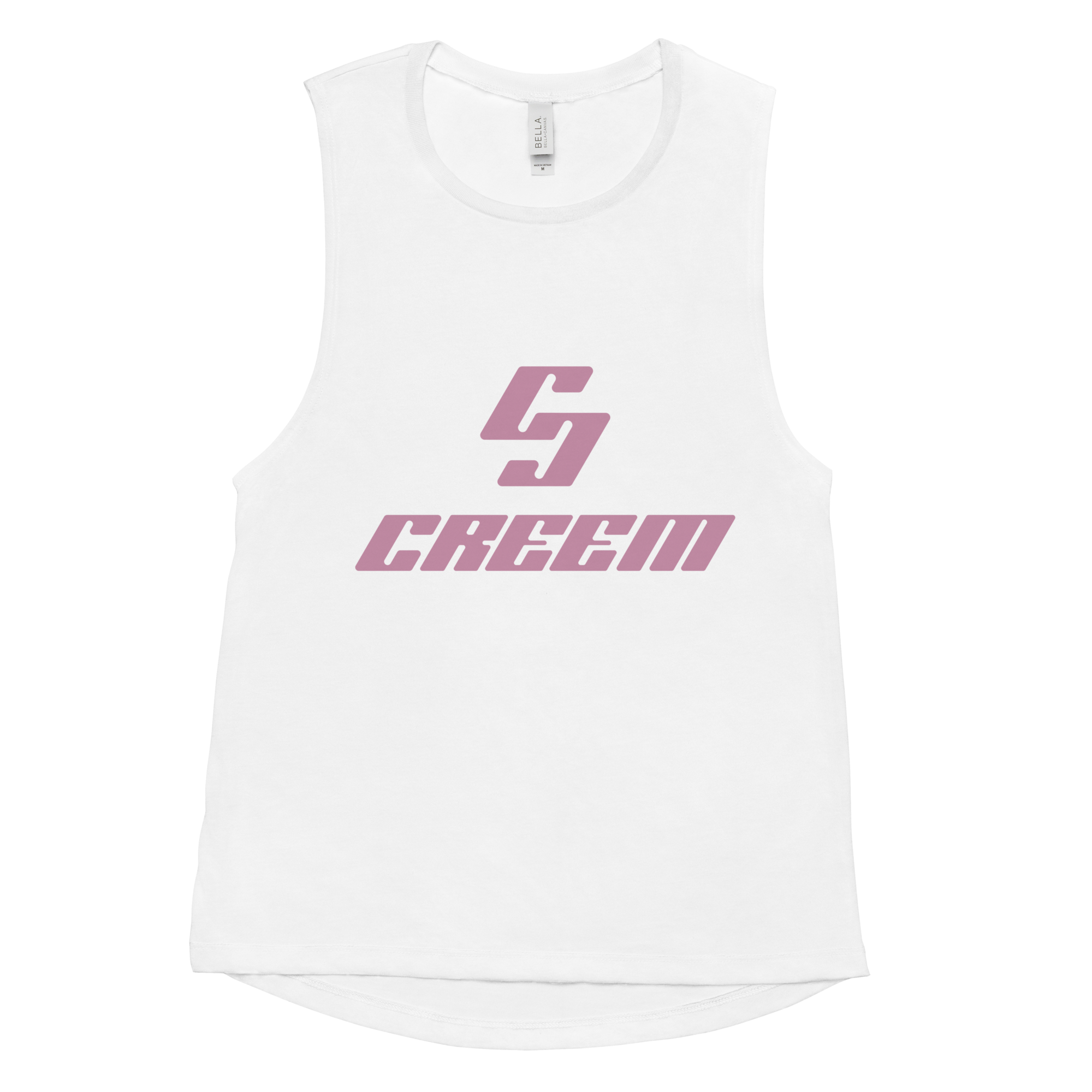 Creem Ladies’ Muscle Tank (Pink Logo)